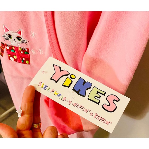 Yikes! Pink Fleece Holiday Kitten Nightgown - Picture 7 of 9